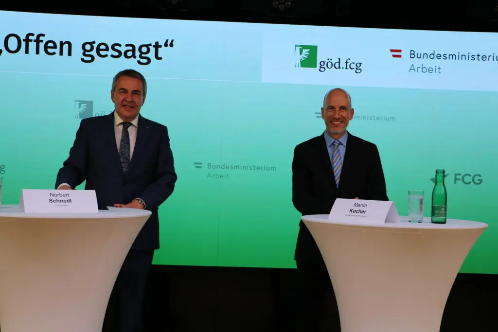 Zukunftstalk mit Arbeitsminister Univ.-Prof. Dr. Martin Kocher und Bundesvorsitzenden Dr. Norbert Schnedl
