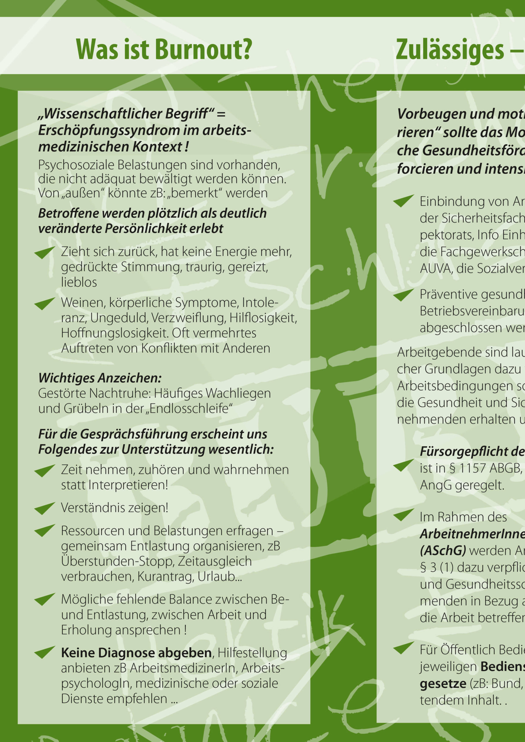 Burnout Folder für Betriebsräte und PV